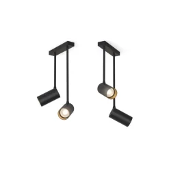 Lampa Sufitowa SPOT MONO LONG Czarny Złoty 2xGU10