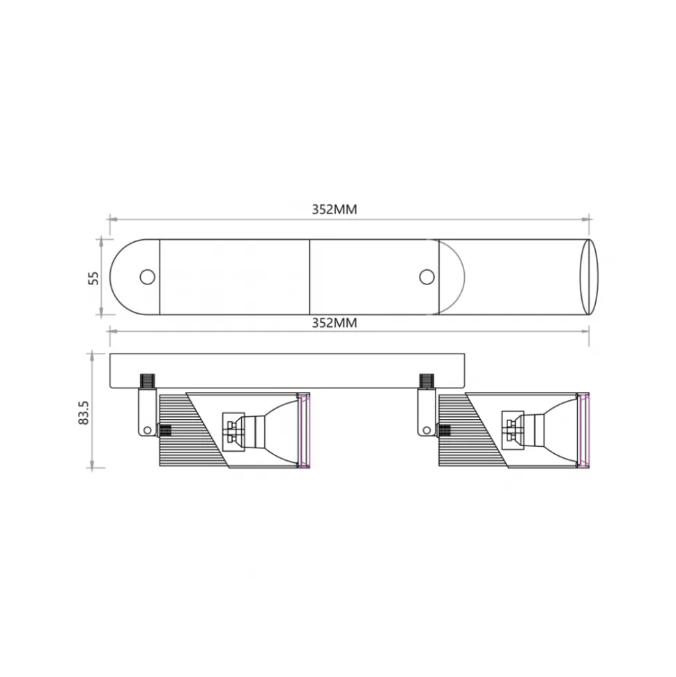 Lampa Sufitowa Spot NEO Biały Srebrny 2xGU10