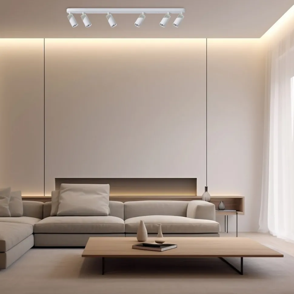 Lampa Sufitowa Spot NEO Biały Srebrny 6xGU10