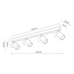 Lampa sufitowa Spot NEX sabia beżowa 4xGU10