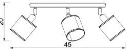 Lampa Sufitowa Spot RATTAN Czarny Beżowy Abażur 3xE14