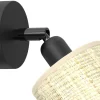 Lampa Sufitowa Spot RATTAN Czarny Beżowy Abażur 1xE14