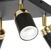 Lampa Sufitowa Spot RENO Czarny Złoty 4xGU10 K