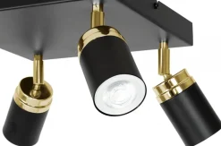 Lampa Sufitowa Spot RENO Czarny Złoty 4xGU10 K