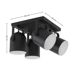 Lampa sufitowa Spot SPECTRA czarna 4xE27