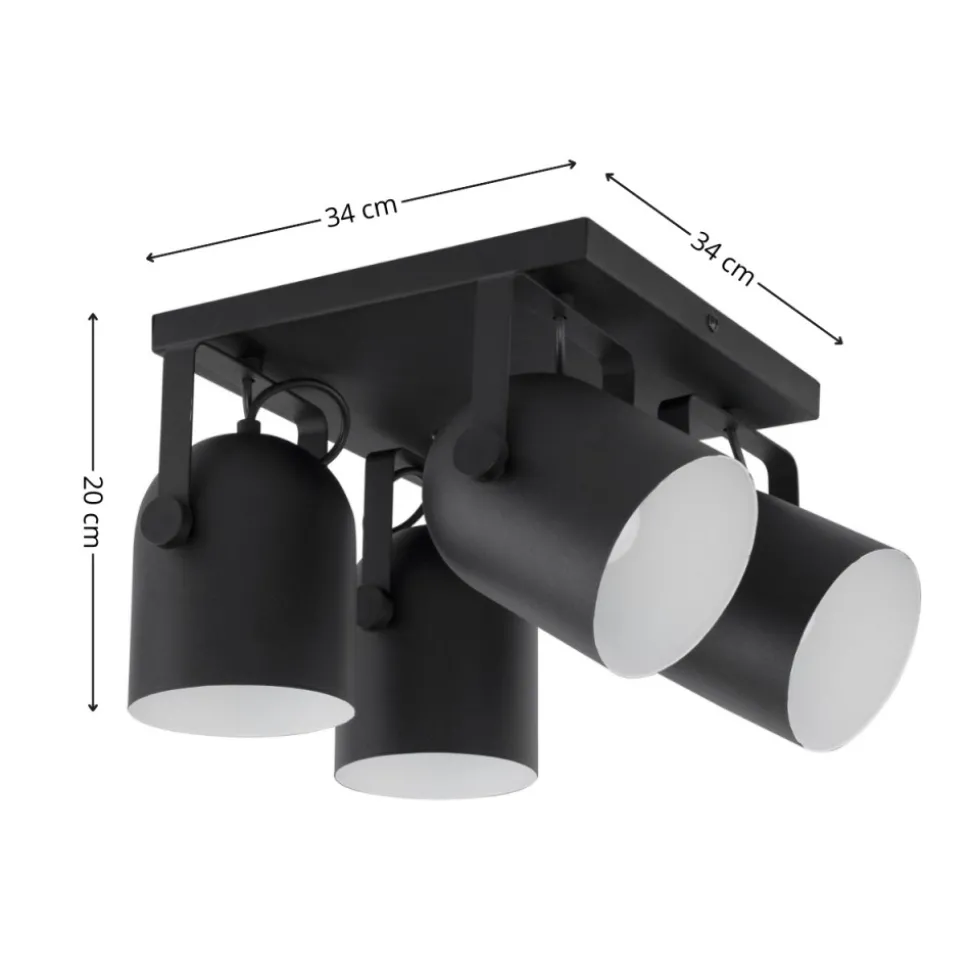 Lampa sufitowa Spot SPECTRA czarna 4xE27