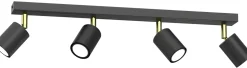 Lampa Sufitowa Spot STRIPER Czarny Złoty 4xGU10