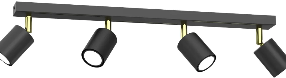 Lampa Sufitowa Spot STRIPER Czarny Złoty 4xGU10
