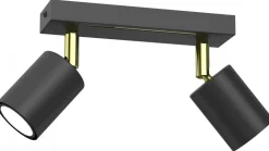 Lampa Sufitowa Spot STRIPER Czarny Złoty 2xGU10