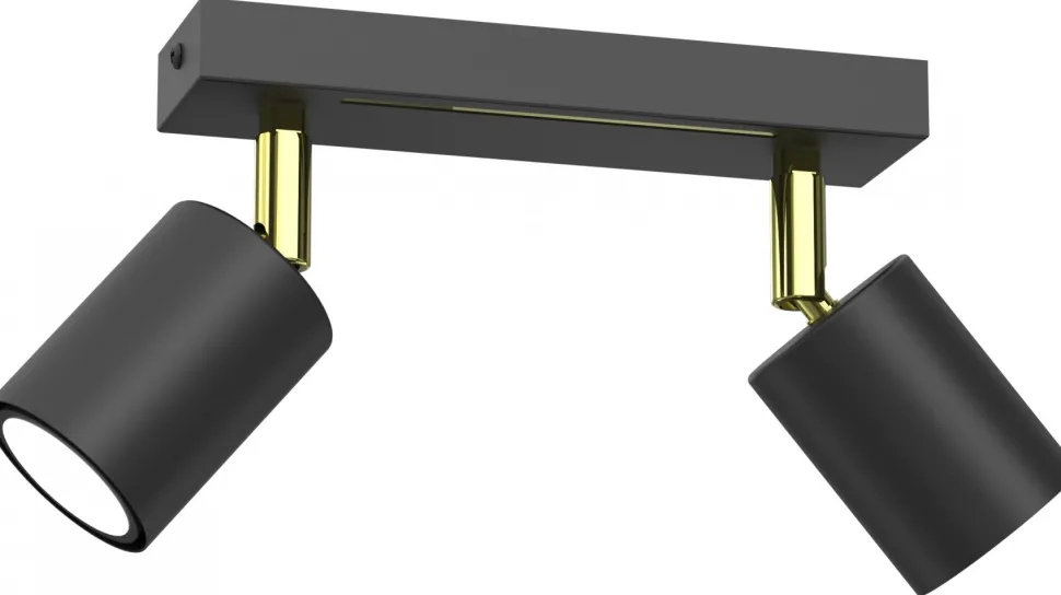Lampa Sufitowa Spot STRIPER Czarny Złoty 2xGU10