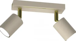 Lampa Sufitowa Spot STRIPER Beżowy Złoty 2xGU10