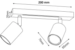 Lampa Sufitowa Spot STRIPER Beżowy Złoty 2xGU10