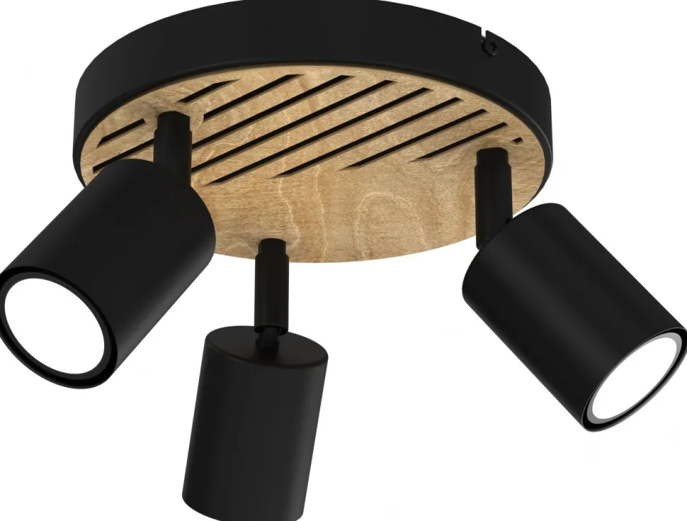 Lampa Sufitowa Spot TERRA Czarny Brązowy 3xGU10 Plafon