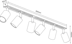 Lampa Sufitowa Spot TERRA Biały Brązowy 6xGU10