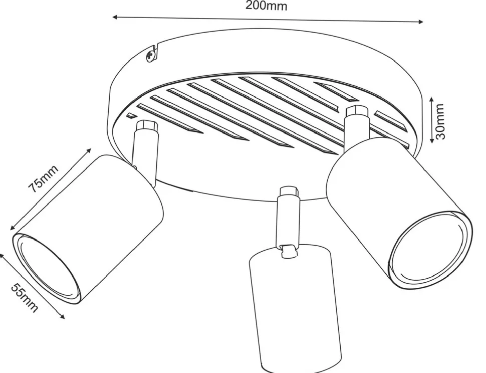 Lampa Sufitowa Spot TERRA Biały Brązowy 3xGU10 Plafon