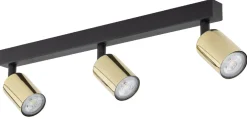 Lampa Sufitowa SPOT TOP Czarny Złoty 3xGU10