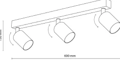 Lampa Sufitowa SPOT TOP Czarny Złoty 3xGU10
