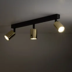 Lampa Sufitowa SPOT TOP Czarny Złoty 3xGU10