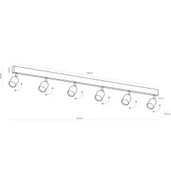 Lampa sufitowa Spot TOP czarna 6xGU10
