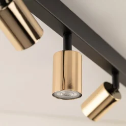 Lampa Sufitowa SPOT TOP Czarny Złoty 6xGU10