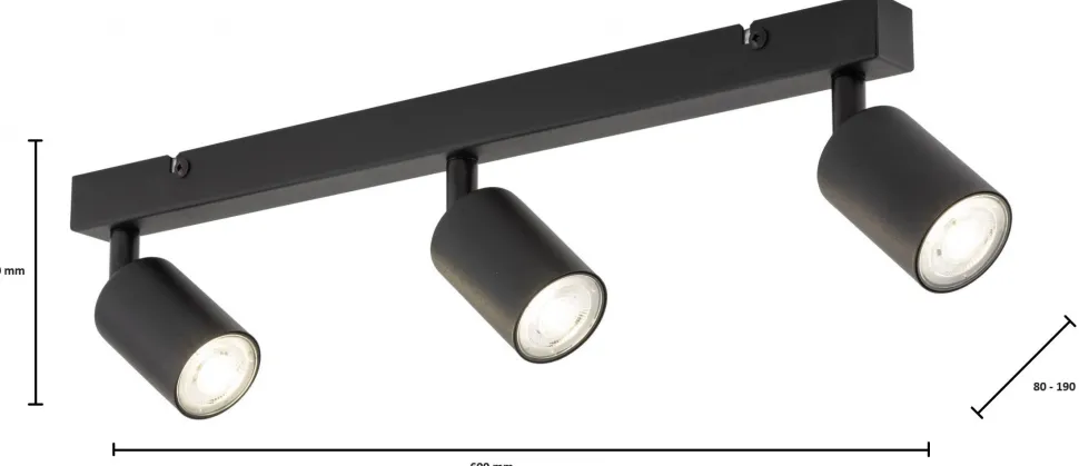 Lampa Sufitowa SPOT TOP Czarny 3xGU10
