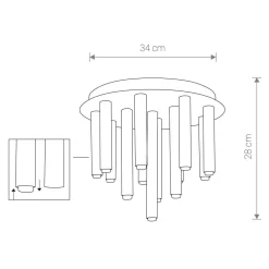 Lampa sufitowa STALACTITE czarny 13xG9
