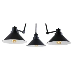 Lampa Sufitowa TECHNO Czarny Biały Metalowe Klosze 3xE27