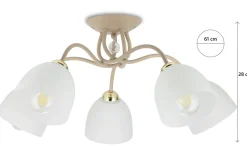 Lampa Sufitowa Tina Beżowa Szkło 5xE27 61 cm