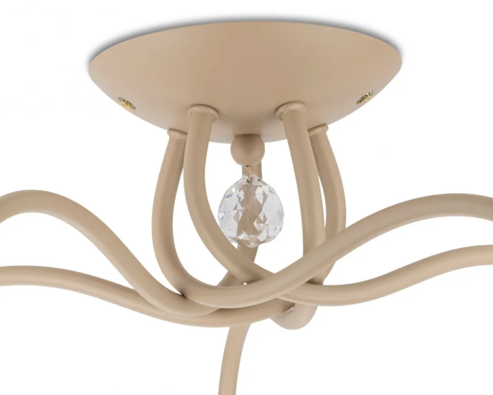 Lampa Sufitowa Tina Beżowa Szkło 5xE27 61 cm