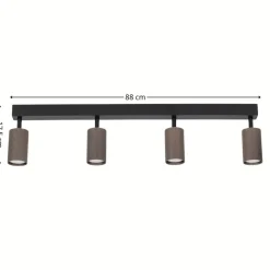 Lampa sufitowa TUNE czarna brązowa 4xGU10