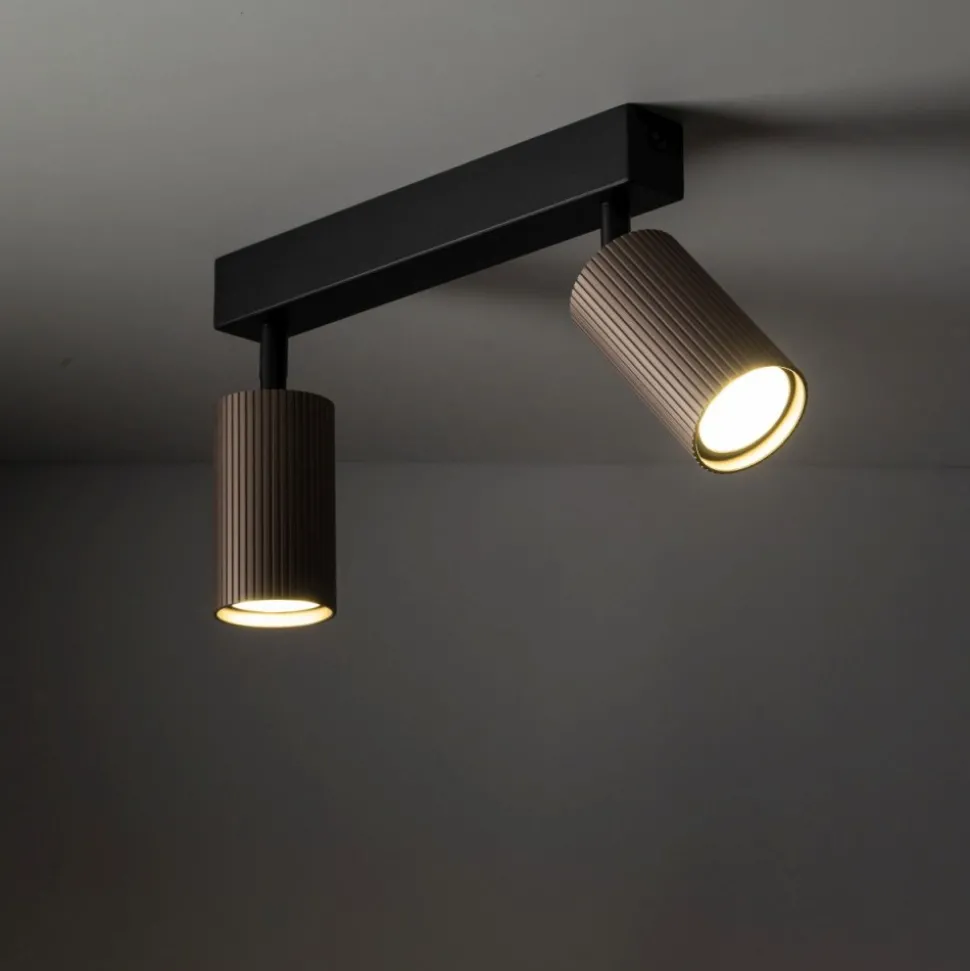 Lampa sufitowa TUNE czarna brązowa 2xGU10