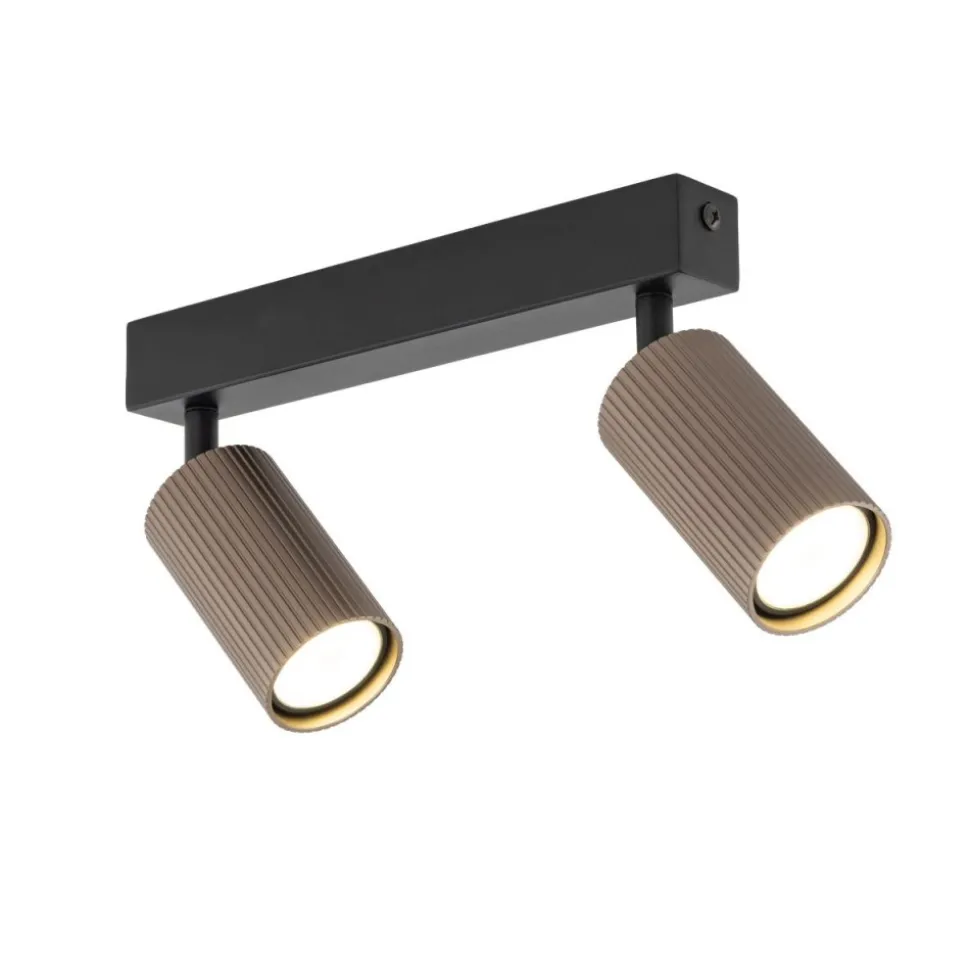 Lampa sufitowa TUNE czarna brązowa 2xGU10