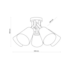 Lampa Sufitowa VAIO Brązowy Szary Abażury 5xE27