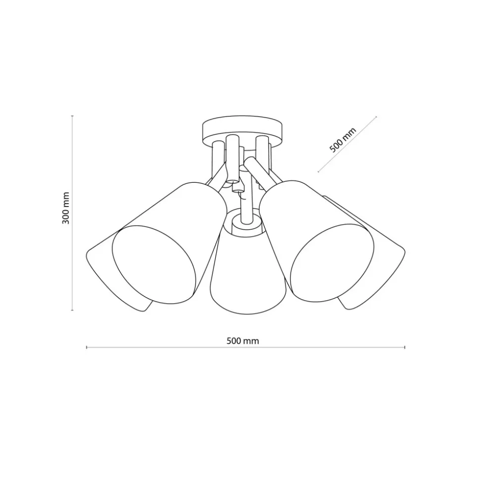 Lampa Sufitowa VAIO Brązowy Szary Abażury 5xE27