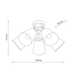 Lampa sufitowa VAIO sabia beżowy abażur len 5xE27