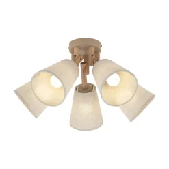 Lampa sufitowa VAIO sabia beżowy abażur len 5xE27