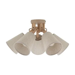 Lampa sufitowa VAIO sabia beżowy abażur len 5xE27