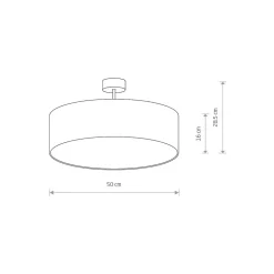 Lampa Sufitowa VIOLET Biały Szary Abażur 3xE27 50cm