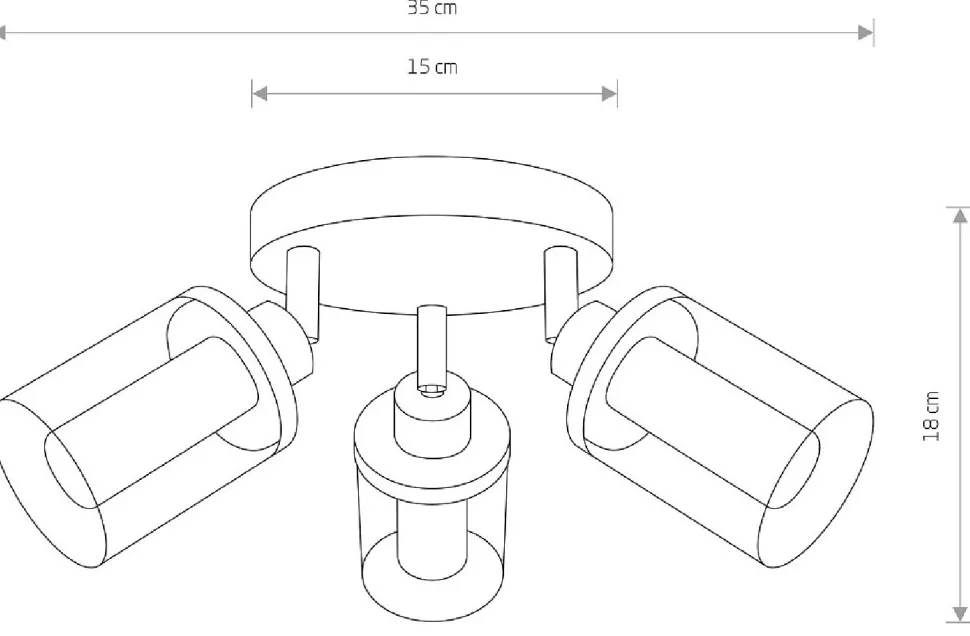 Lampa Sufitowa VISTA Srebrny Szklany Klosz 3xG9