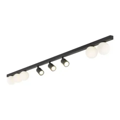 Lampa sufitowa VOX czarna klosz biały 8xG9