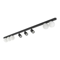 Lampa sufitowa VOX czarna klosz biały 8xG9