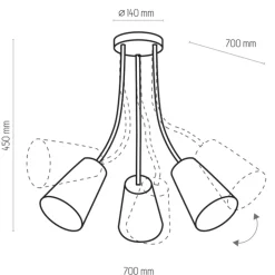 Lampa Sufitowa WIRE KIDS Biały Fioletowy Abażury 3xE27