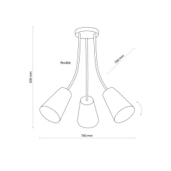Lampa Sufitowa WIRE Wielokolorowy Abażury 3xE27