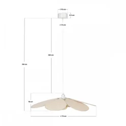 Lampa sufitowa wisząca beżowa Naya