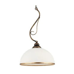 Lampa Sufitowa XSARA Brązowy Patyna Biały Szklany Klosz 1xE27 30 cm