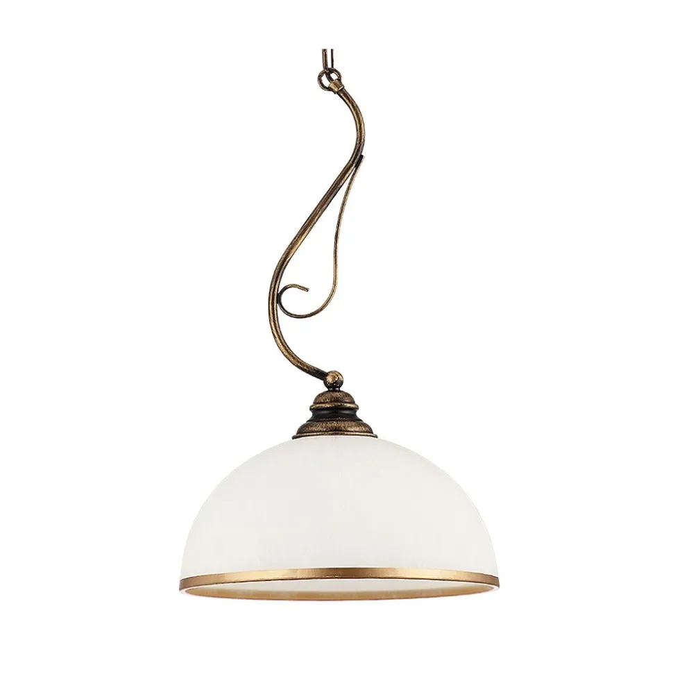 Lampa Sufitowa XSARA Brązowy Patyna Biały Szklany Klosz 1xE27 30 cm