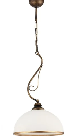 Lampa Sufitowa XSARA Brązowy Patyna Biały Szklany Klosz 1xE27 30 cm