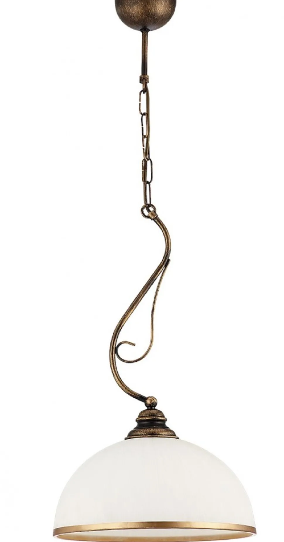 Lampa Sufitowa XSARA Brązowy Patyna Biały Szklany Klosz 1xE27 30 cm