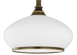 Lampa Sufitowa ZEUS Patyna Biały Szklany Klosz 1xE27 40 cm