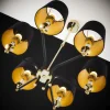 Lampa wisząca ABANDO złota czarny abażur 6xE27